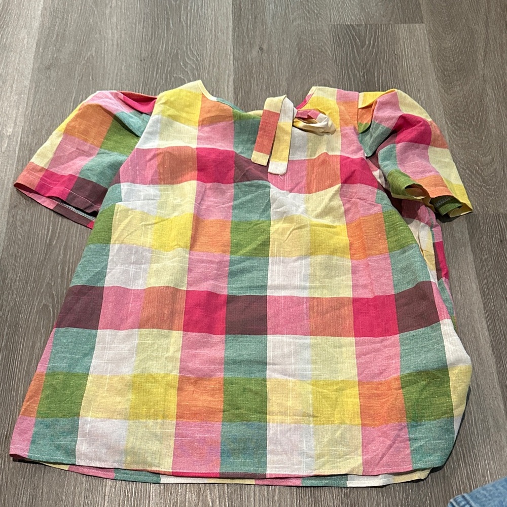 SHEIN Multicolor Plaid Blouse